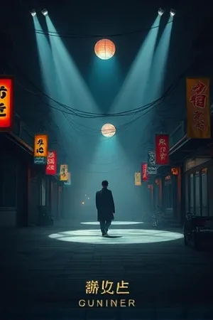 主推竖版海报，深蓝夜色中人物立于路灯下的剪影