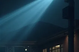 长夜灯下封面，深夜楼道里的灯影与半开的门